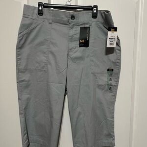 Lee Plus Ultra Lux Comfort Mid Rise Grey Skimmer Pants NWT 16 W